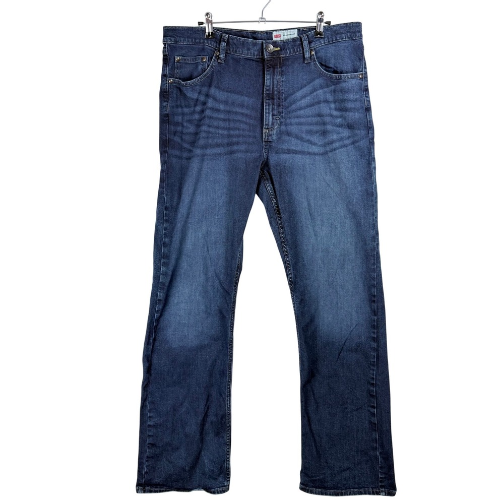 Wrangler Relaxed Boot Mens Dark Wash Denim Jeans Blue 37x31.5 Comfort Guaranteed